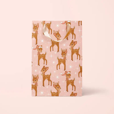 RETRO DEER HOLIDAY GIFT BAG - MEDIUM