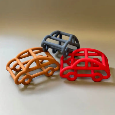 3D Silicone Car Teether in Red