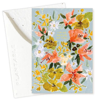 Plantable Card - Bouquet in Blue - Congratulations Mini Greeting Card