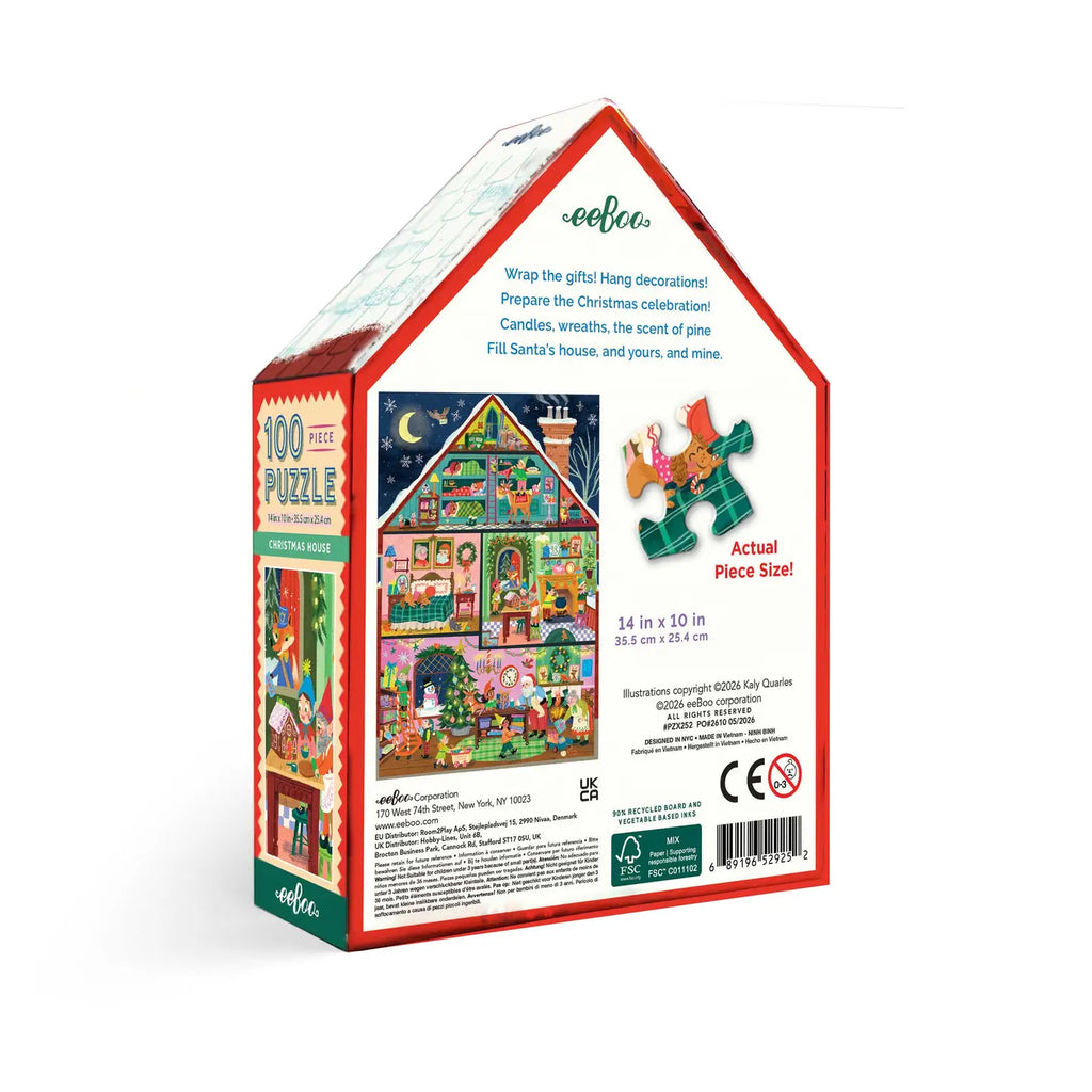 Christmas House 100 Piece Puzzle (Shaped Box)