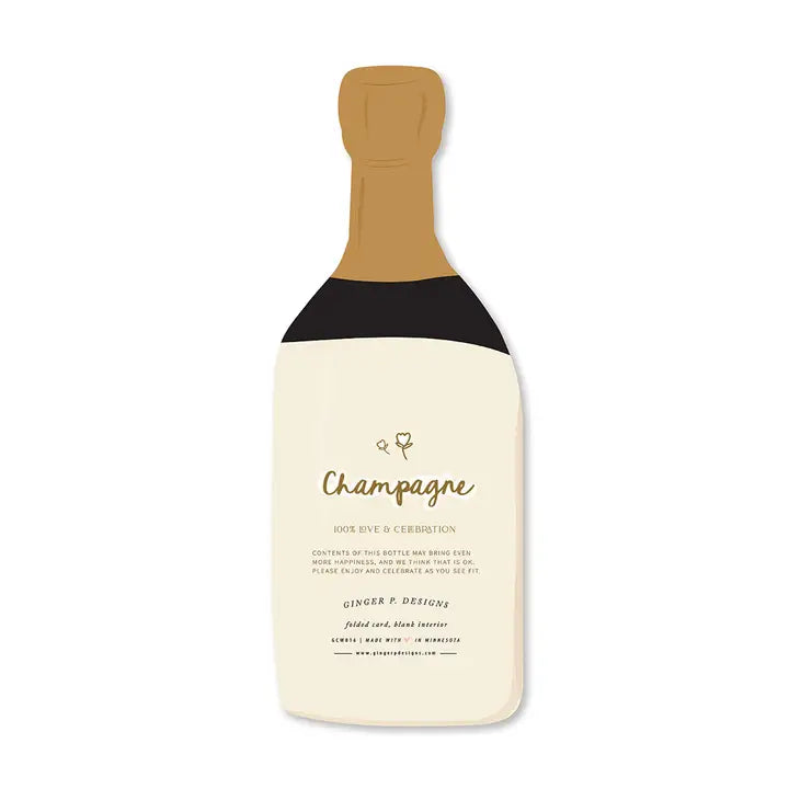 Happy Couple Champagne Bottle Card