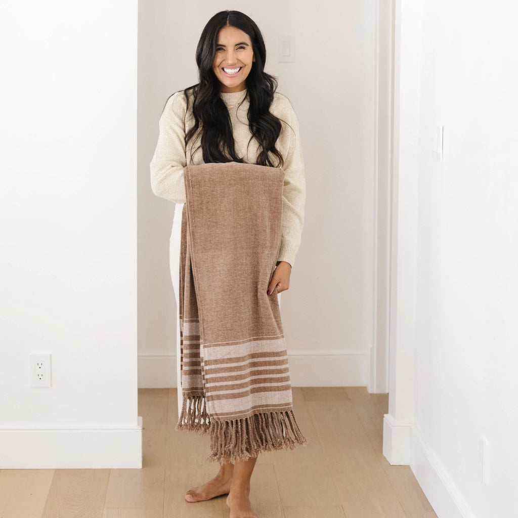 Chenille Fringe Throw Blanket - Sundance