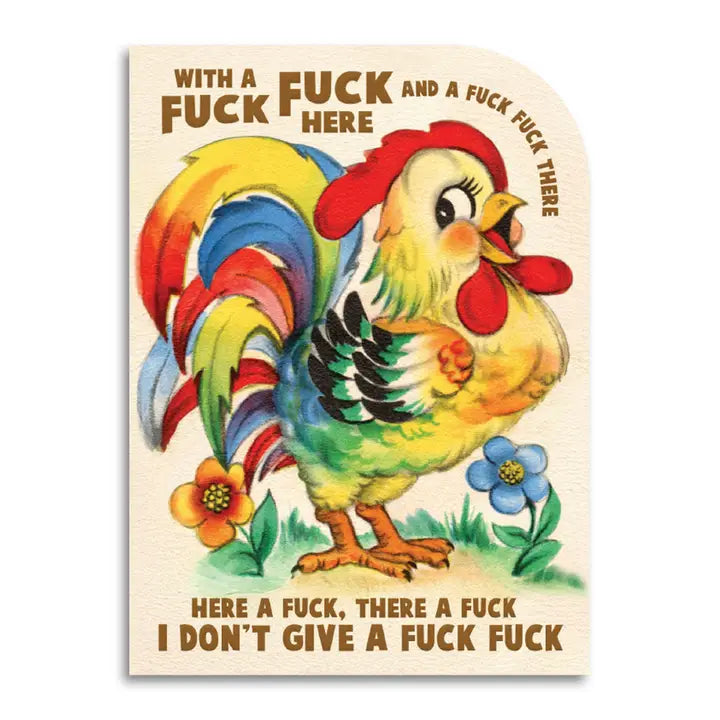 With A Fuck Fuck Here - Funny Old Macdonald Greeting Card