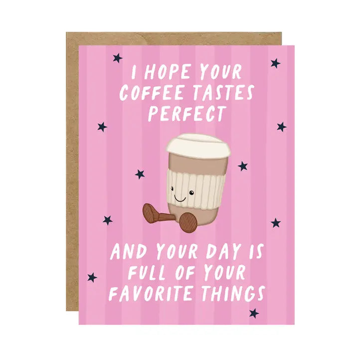 Perfect Latte Jellycat Coffee Cafe Card