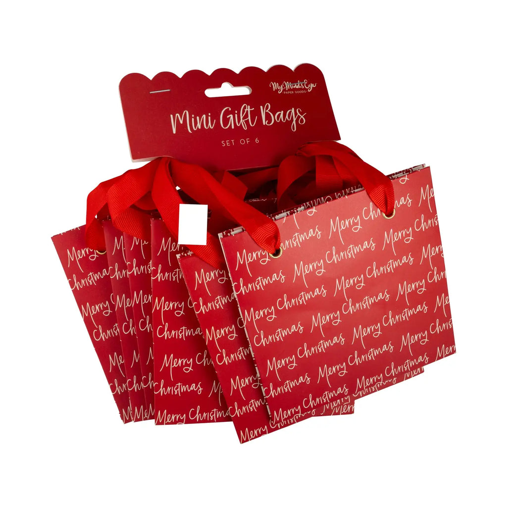 Christmas Script Mini Gift Bag Set