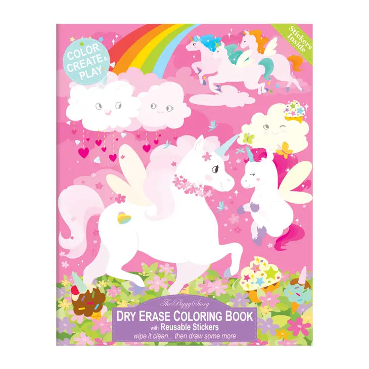 DRY ERASE COLORING BOOK - UNICORN LAND
