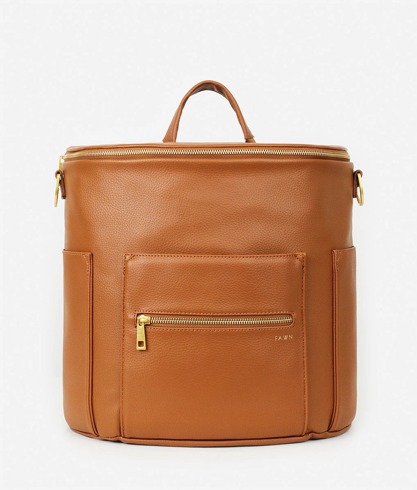 The Original Diaper Bag - Premium Faux Leather Backpack in Brown
