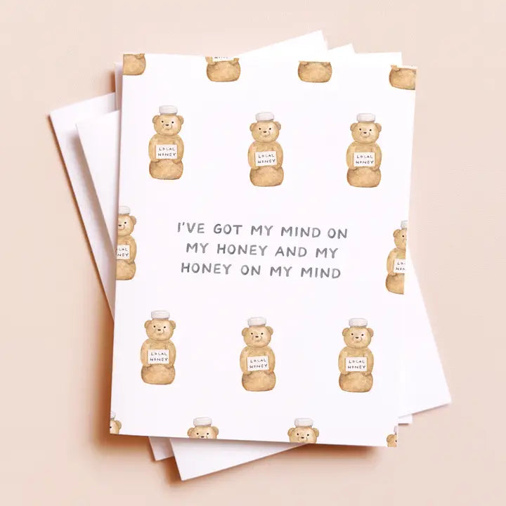 Mind On My Honey — Hip Hop Pun Love Card