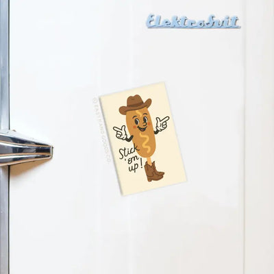 Stick 'em Up Corndog Cowboy Refrigerator Magnet