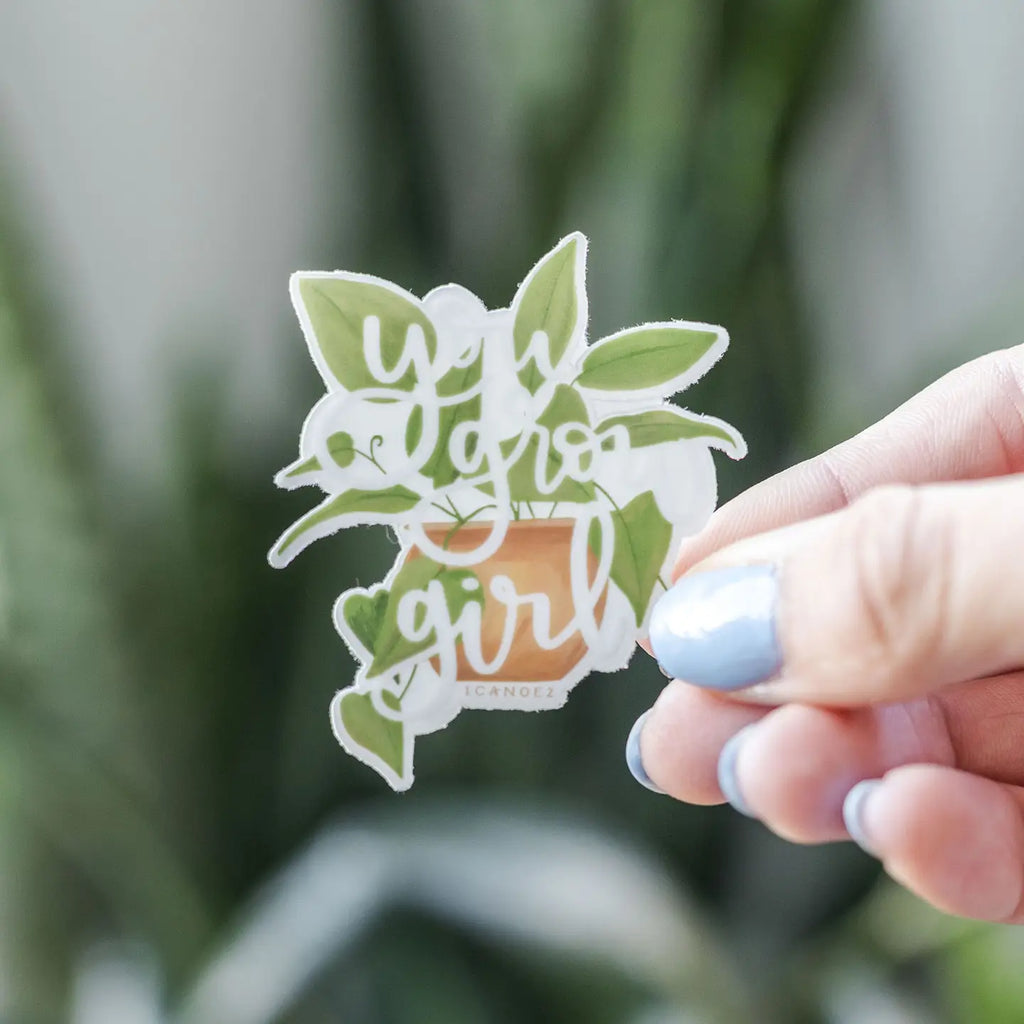 You Grow Girl Clear Decal Sticker