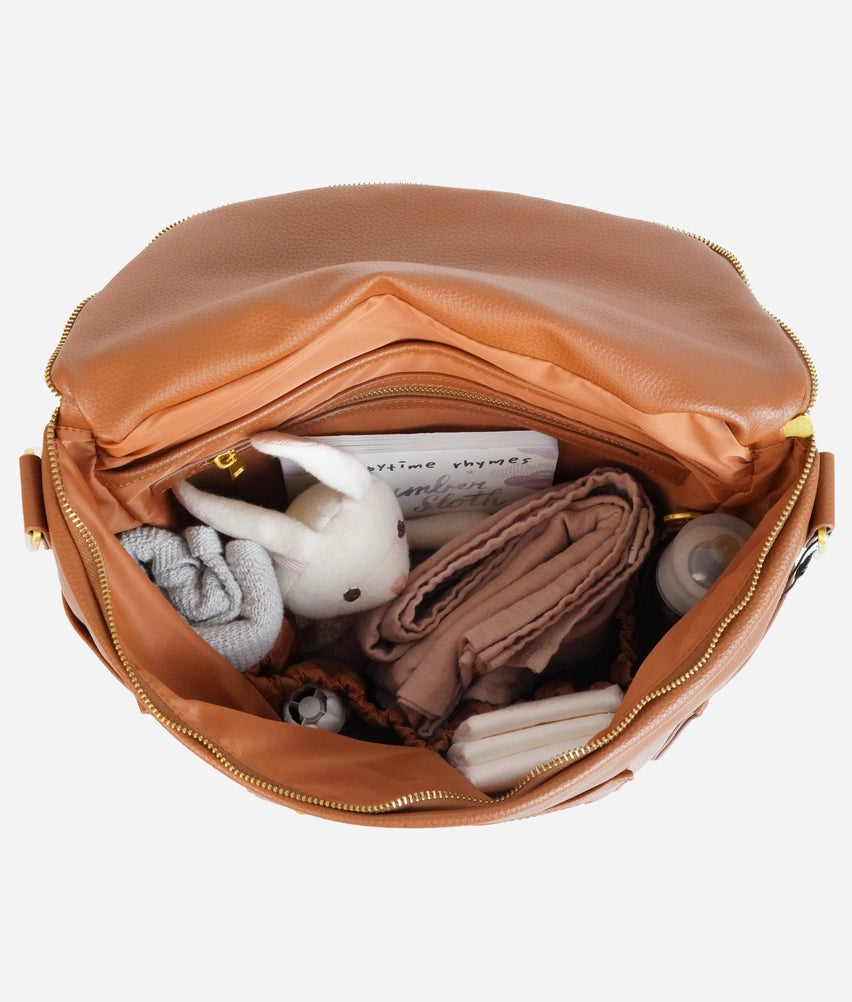 The Original Diaper Bag - Premium Faux Leather Backpack in Brown
