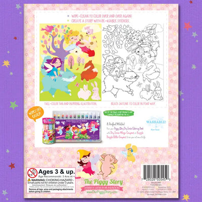 DRY ERASE COLORING BOOK - FAIRY GARDEN