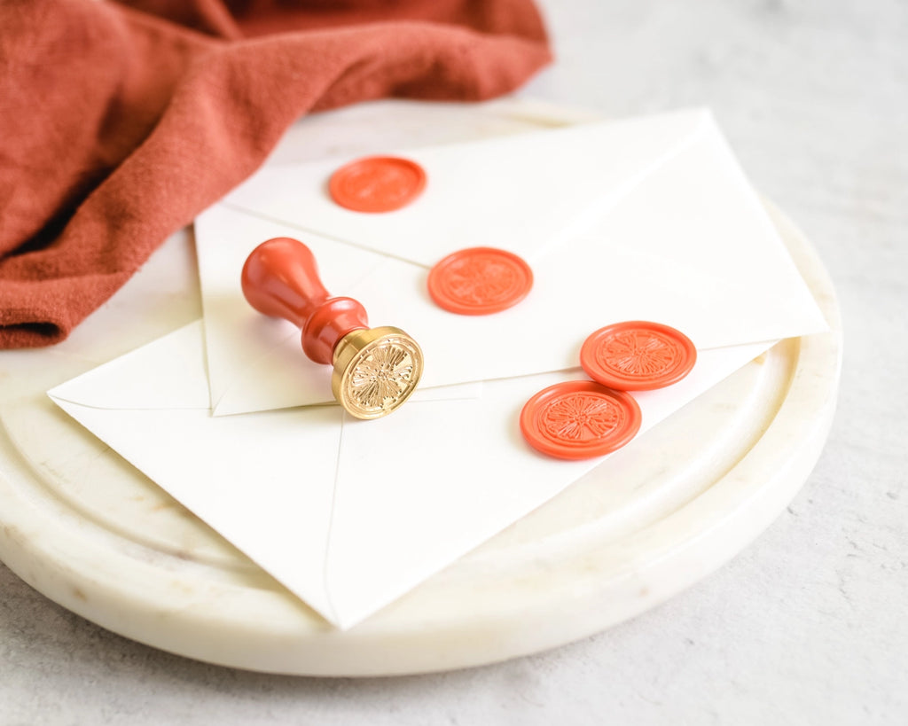 Wax Seal Stamp and Wax Stick Set - Citrus Fruit