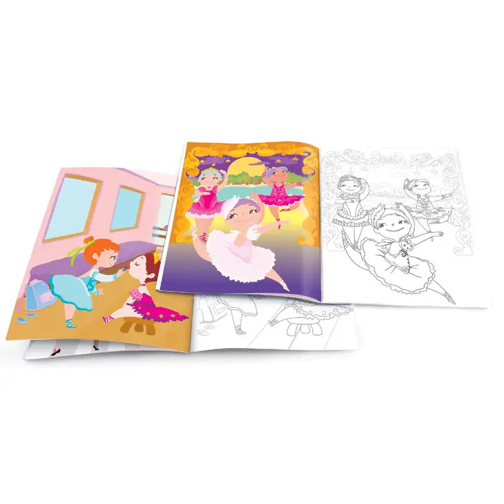DRY ERASE COLORING BOOK - PRETTY BALLERINAS