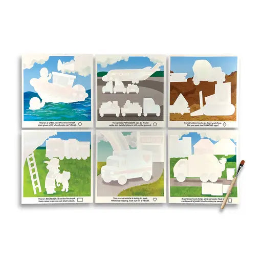 WATER AMAZE WATER REVEAL BOARDS - HELPFUL VEHICLES (13 PC SE)