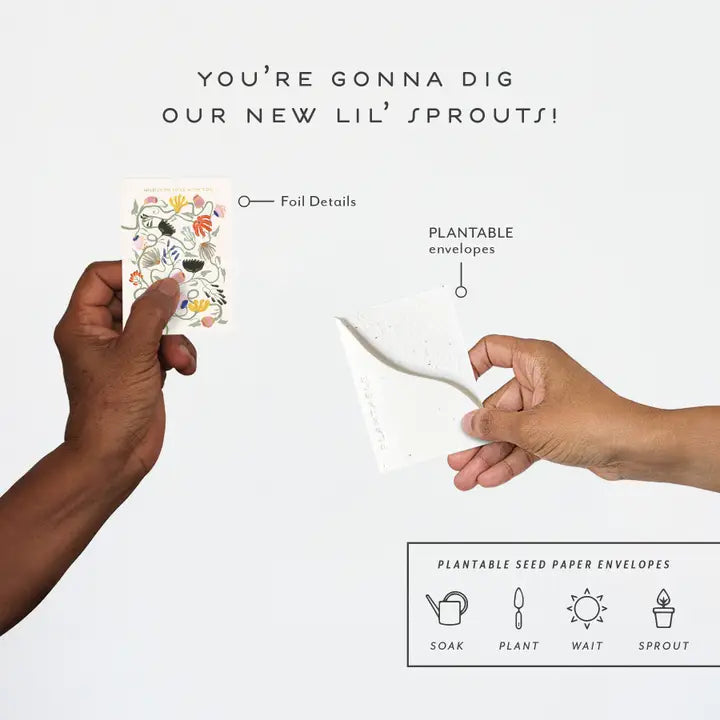 Plantable Card - Wildly in Love Sprout - Love + Friendship Mini Greeting Card