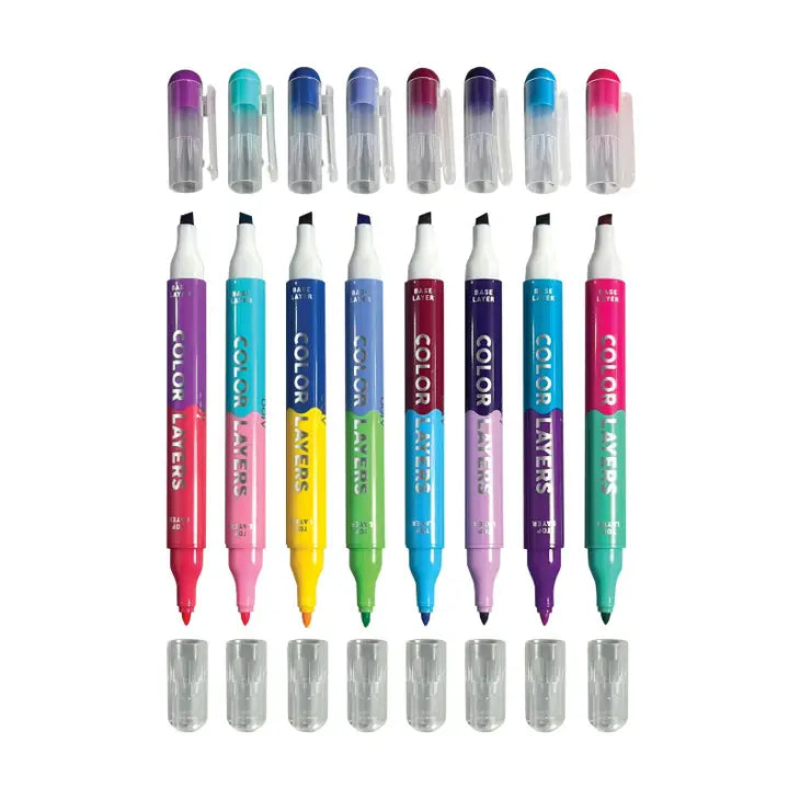 COLOR LAYERS DOUBLE-ENDED LAYERING MARKERS (SET OF 8)