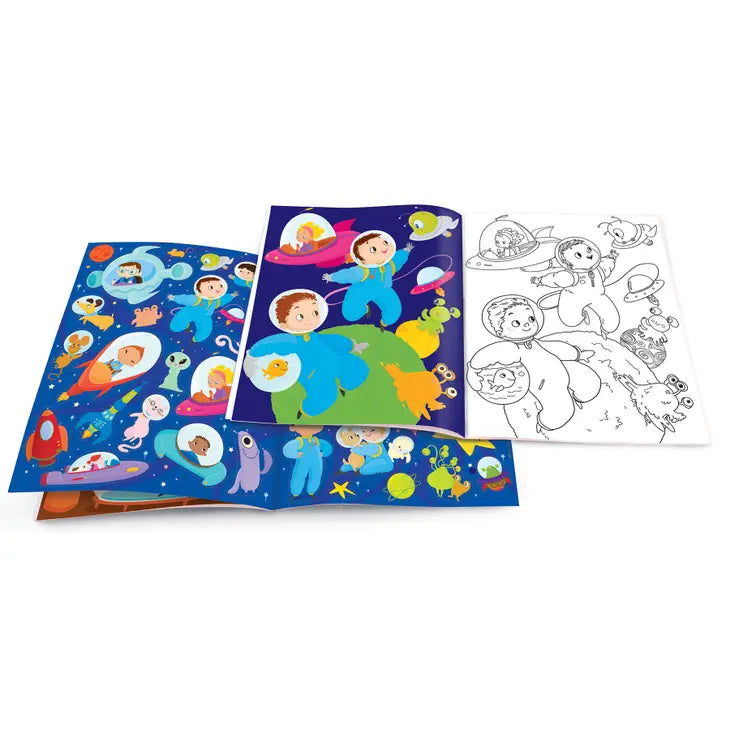 DRY ERASE COLORING BOOK - SPACE ADVENTURE