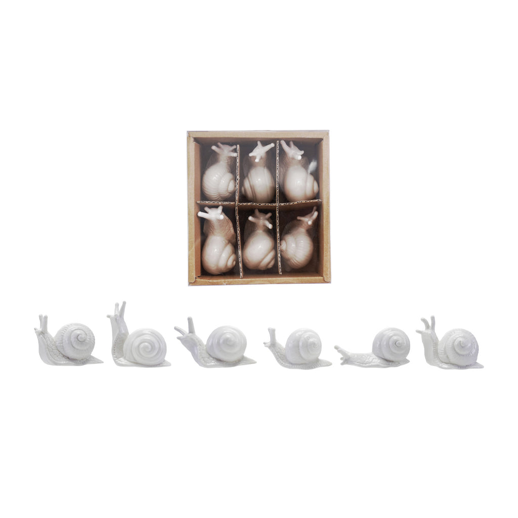 White Stoneware Snails