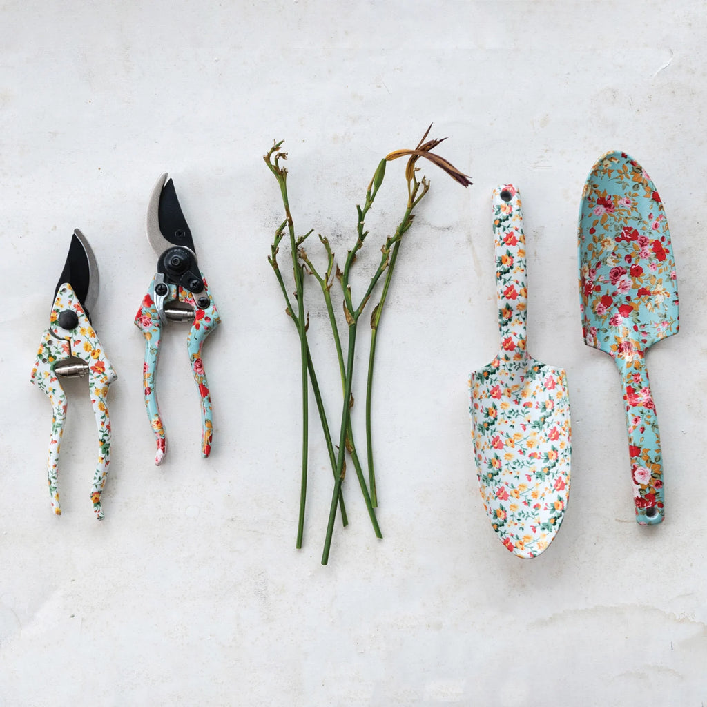 Aluminum Garden Spade with Floral Pattern