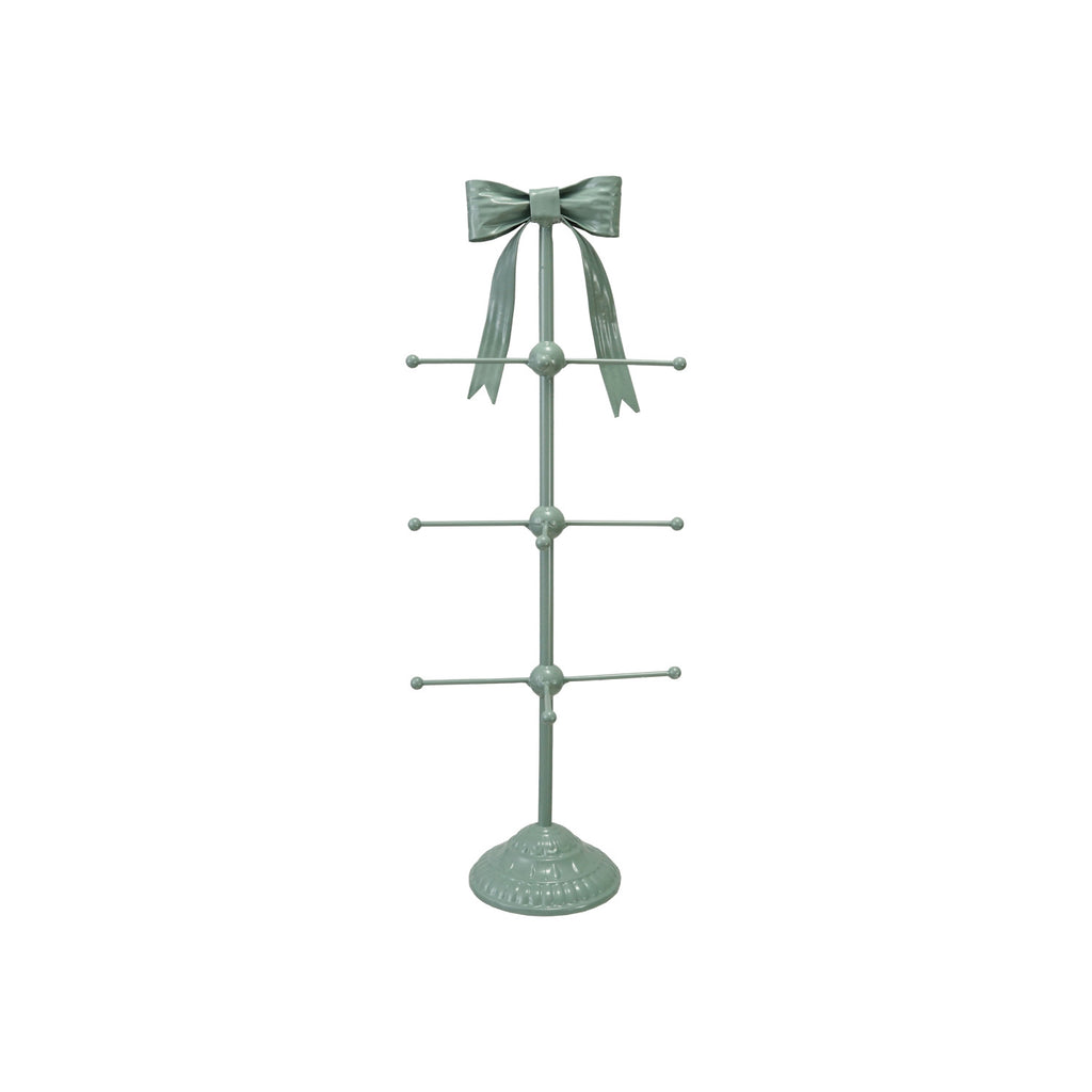 Metal Mug Rack with Bow in Eucalyptus Color