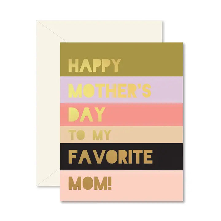 Colorblock Favorite Mom Greeting Card
