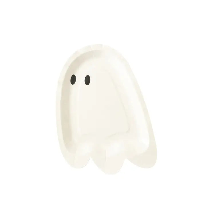 HEY PUMPKIN GHOST SHAPED PAPER PLATE - FINAL SALE