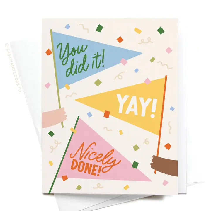 You Did It Pennant Flags Greeting Card