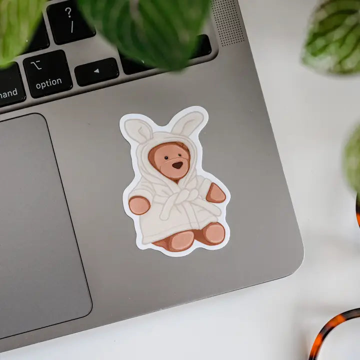 Cozy Robe Bear Jellycat Vinyl Sticker