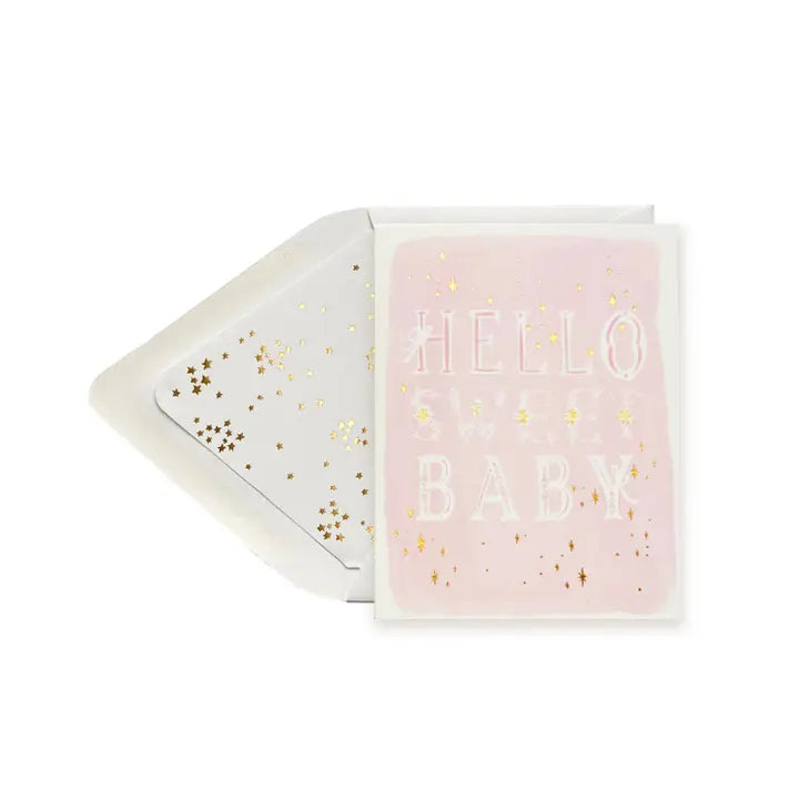 HELLO SWEET BABY - PINK W GOLD