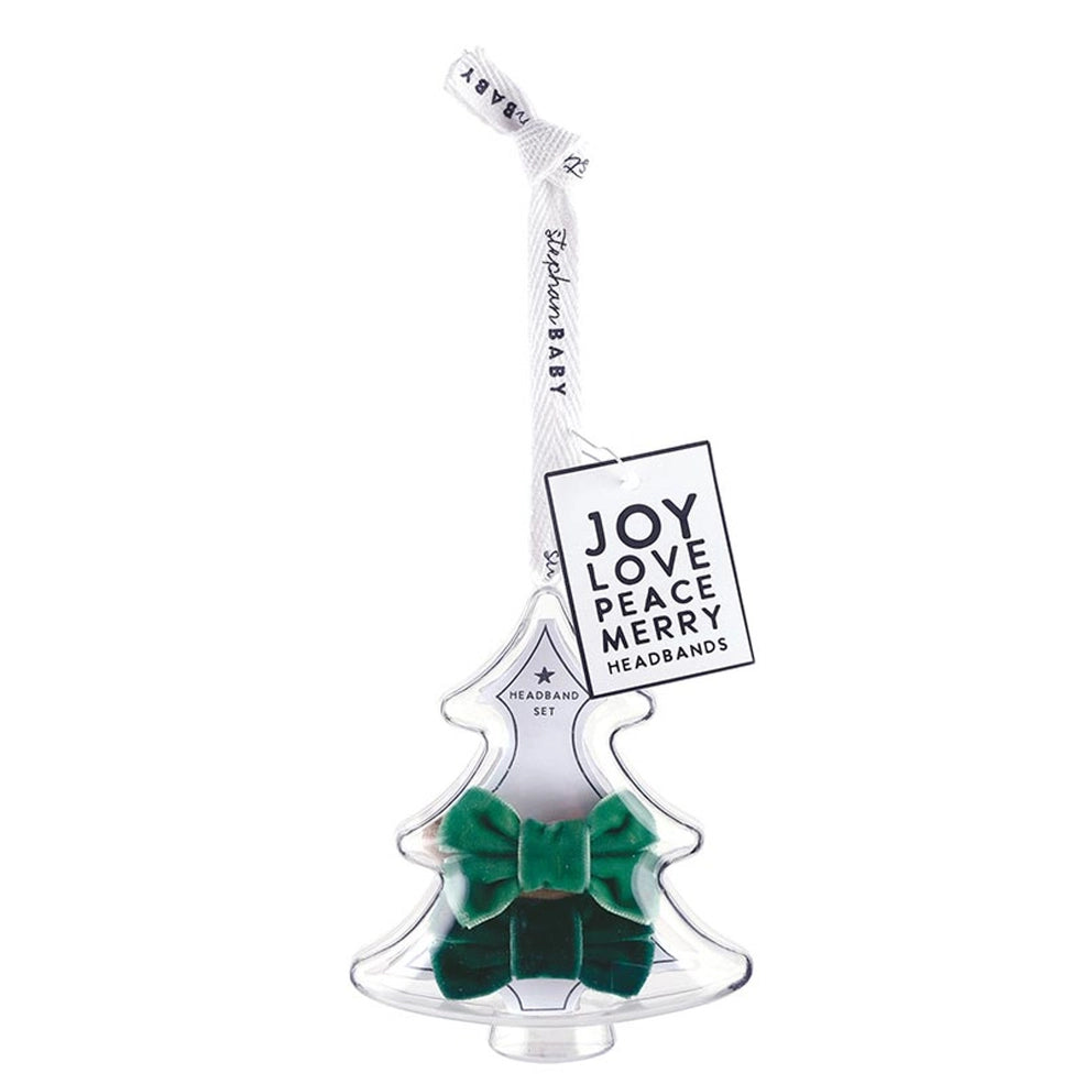 Tree Ornament + Headband Set - Light Green/Dark Green