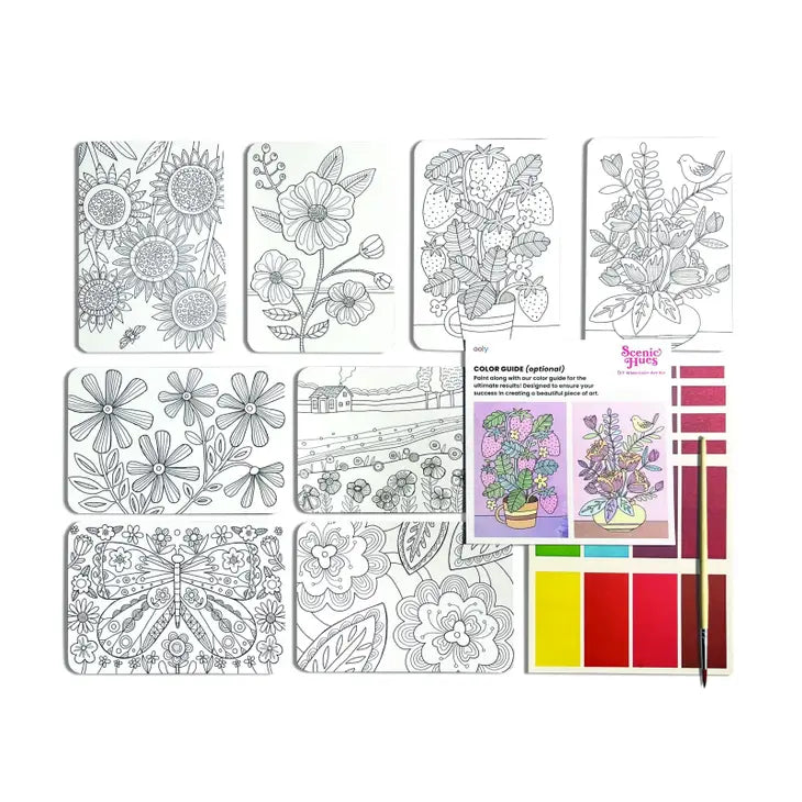 SCENIC HUES D.I.Y. WATERCOLOR KIT FLOWERS & GARDENS