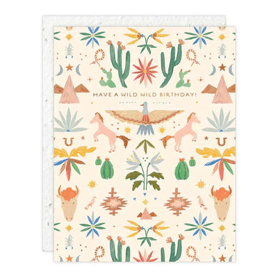 Plantable Card - Western Toile - Birthday Card