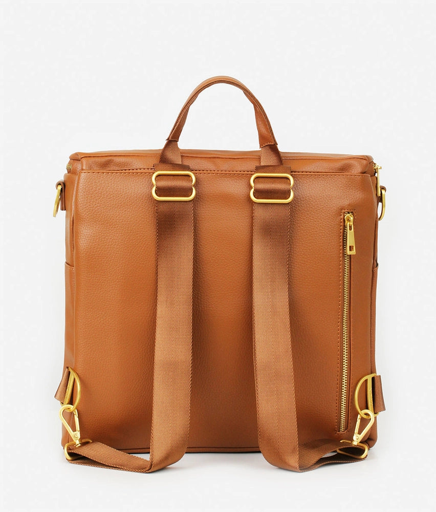 The Original Diaper Bag - Premium Faux Leather Backpack in Brown