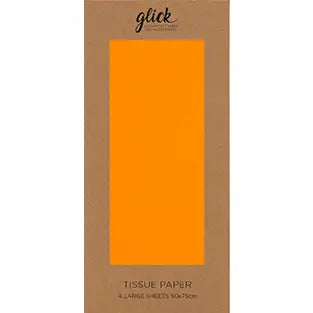 TISSUE PLAIN NEON ORANGE (4 SHEETS)