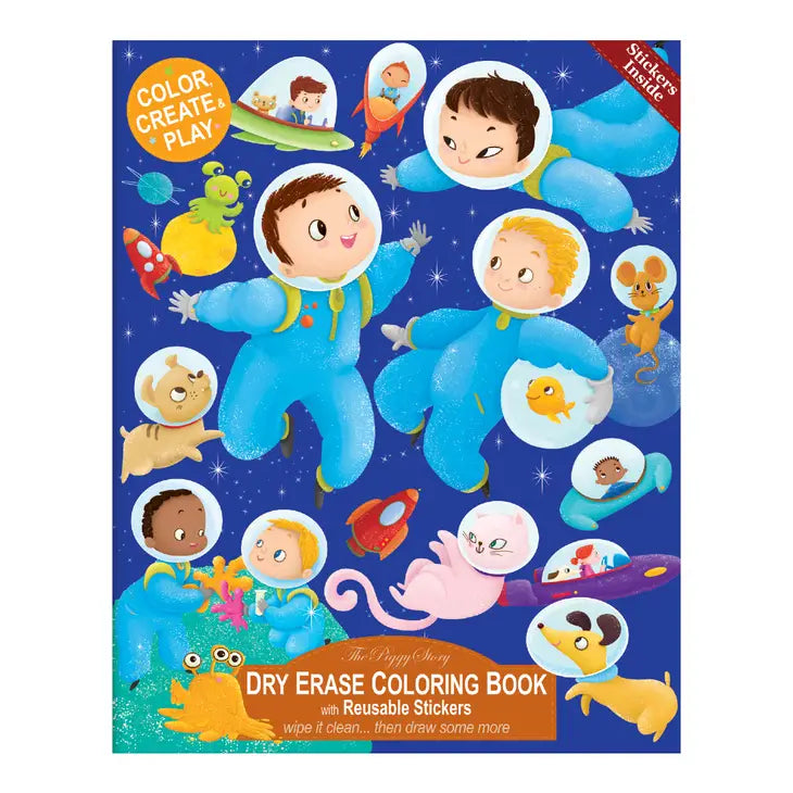 DRY ERASE COLORING BOOK - SPACE ADVENTURE