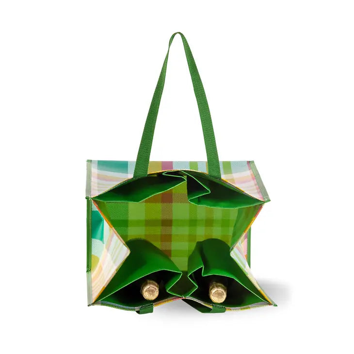 GROCERY TOTE, GARDEN PLAID
