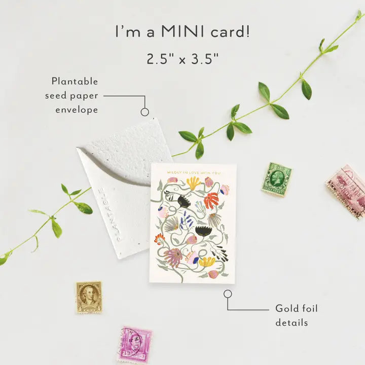 Plantable Card - Wildly in Love Sprout - Love + Friendship Mini Greeting Card