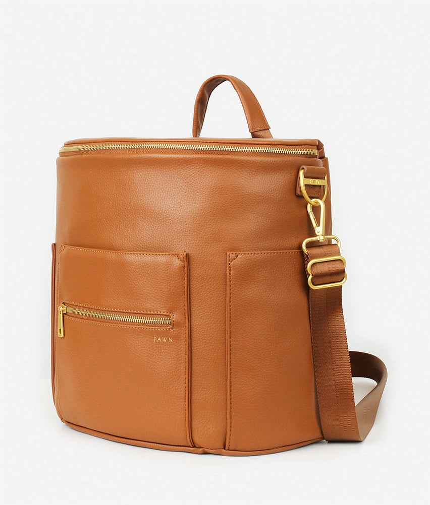 The Original Diaper Bag - Premium Faux Leather Backpack in Brown