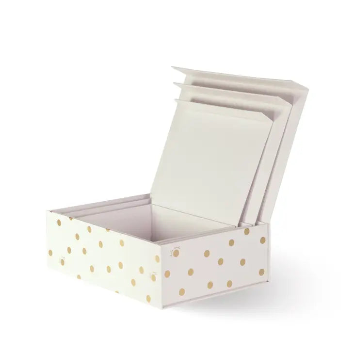 NESTING BOXES - GOLD DOT WITH SCRIPT