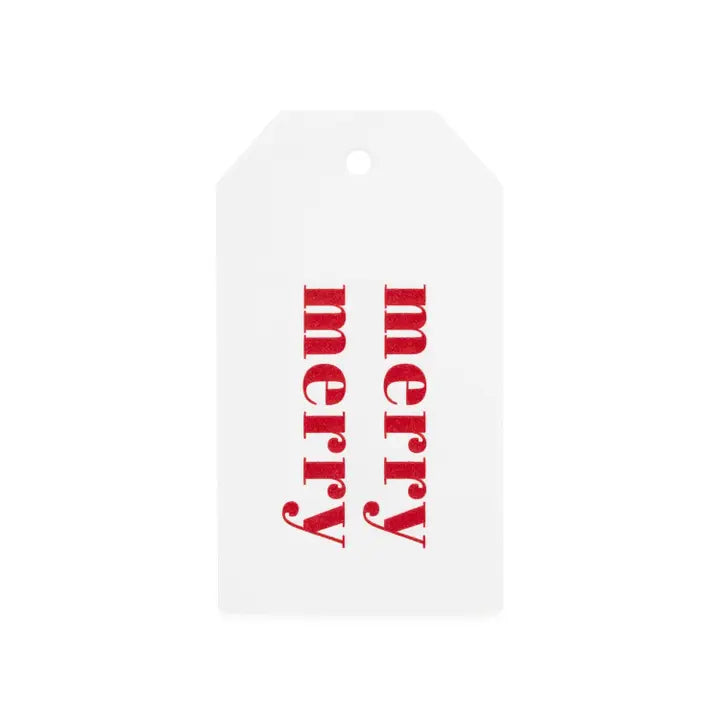 Red Merry Merry Gift Tag, Box of 10