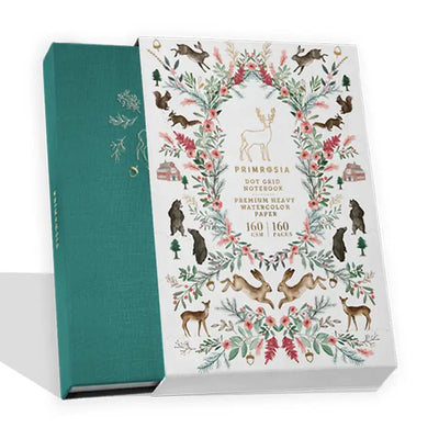 'Deer' Woodlands Teal – Watercolor Dot Grid Journal A5