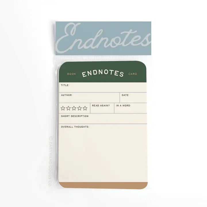 Endnotes Book Review Card Set