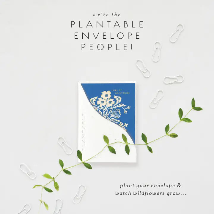 Plantable Card - Flower Bouquet Sprout - Thank You Mini Greet 2.5 X 3.5