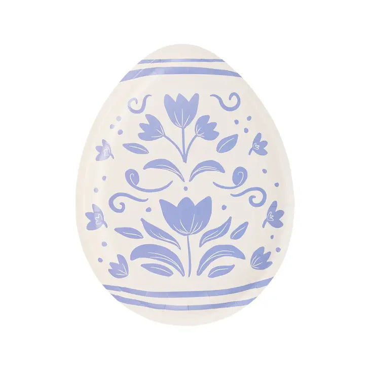 FLORAL EGG SHAPED PAPER PLATE