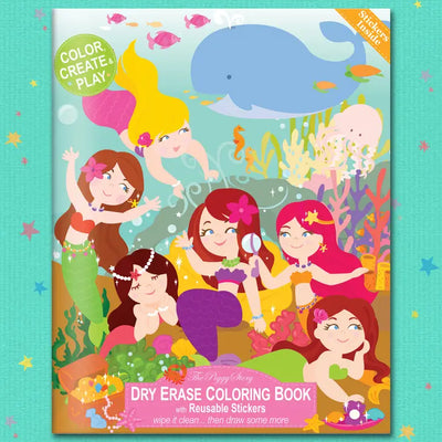 DRY ERASE COLORING BOOK - MAGICAL MERMAIDS