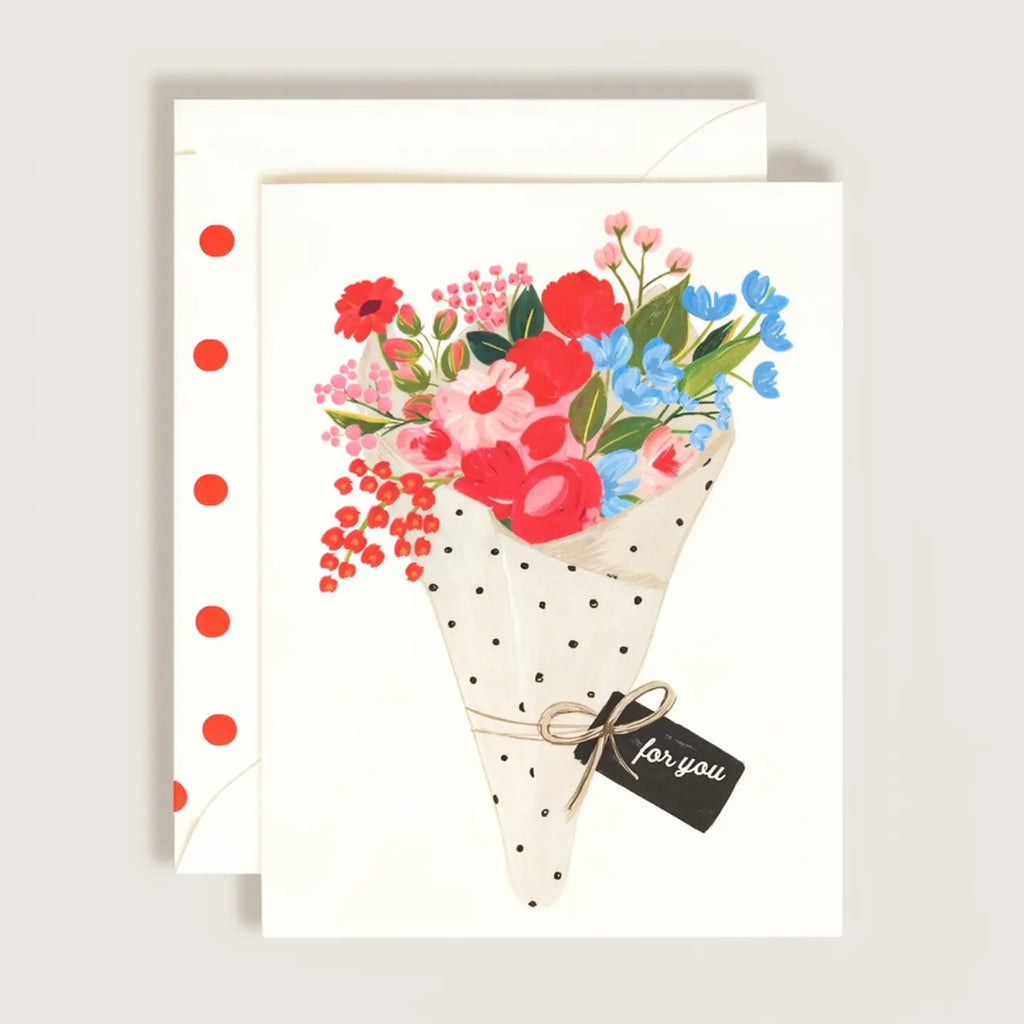 For You Freshly Wrapped Flowers Bouquet Greeting Card