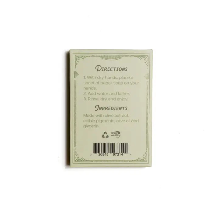 Paper Soap – Olive Oil, Travel Size