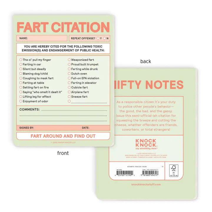 Fart Citation Nifty Note