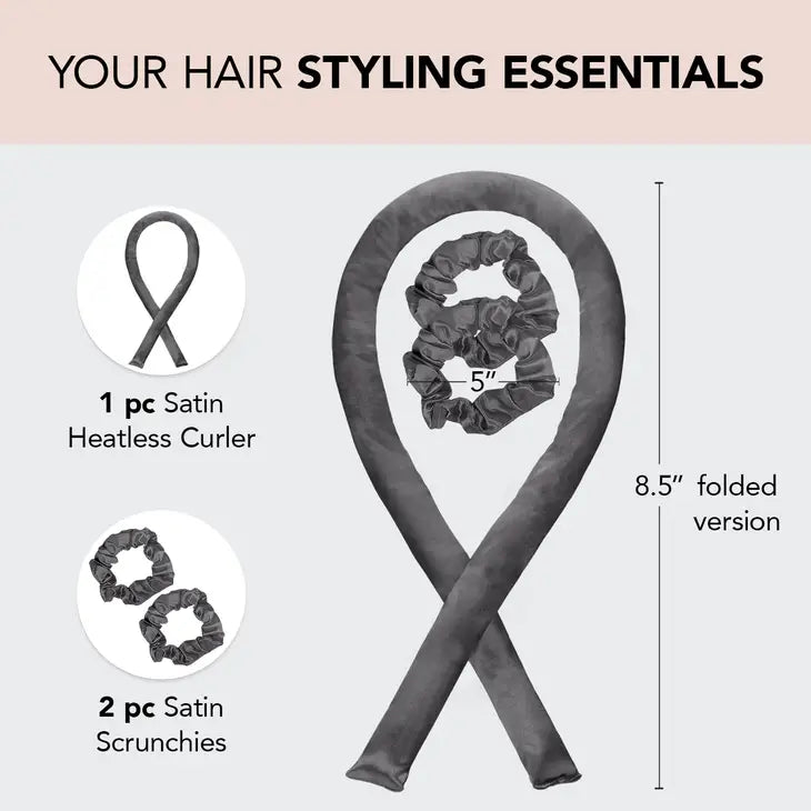 SATIN HEATLESS CURLING SET - CHARCOAL